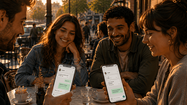 Send and receive money via chat