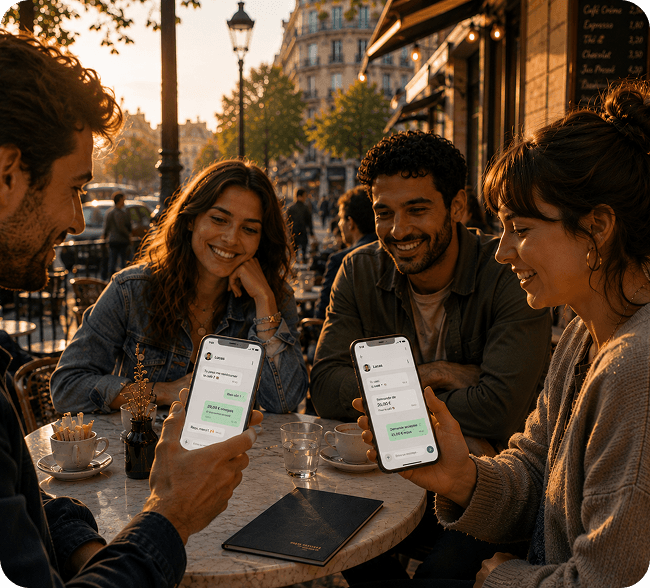 Send and receive money via chat