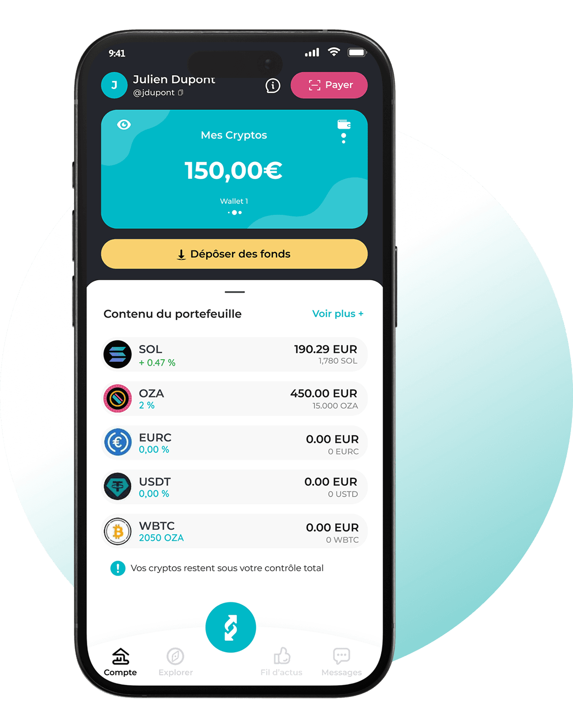 Ozapay unique crypto account