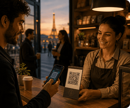 QR code reception without banking terminal