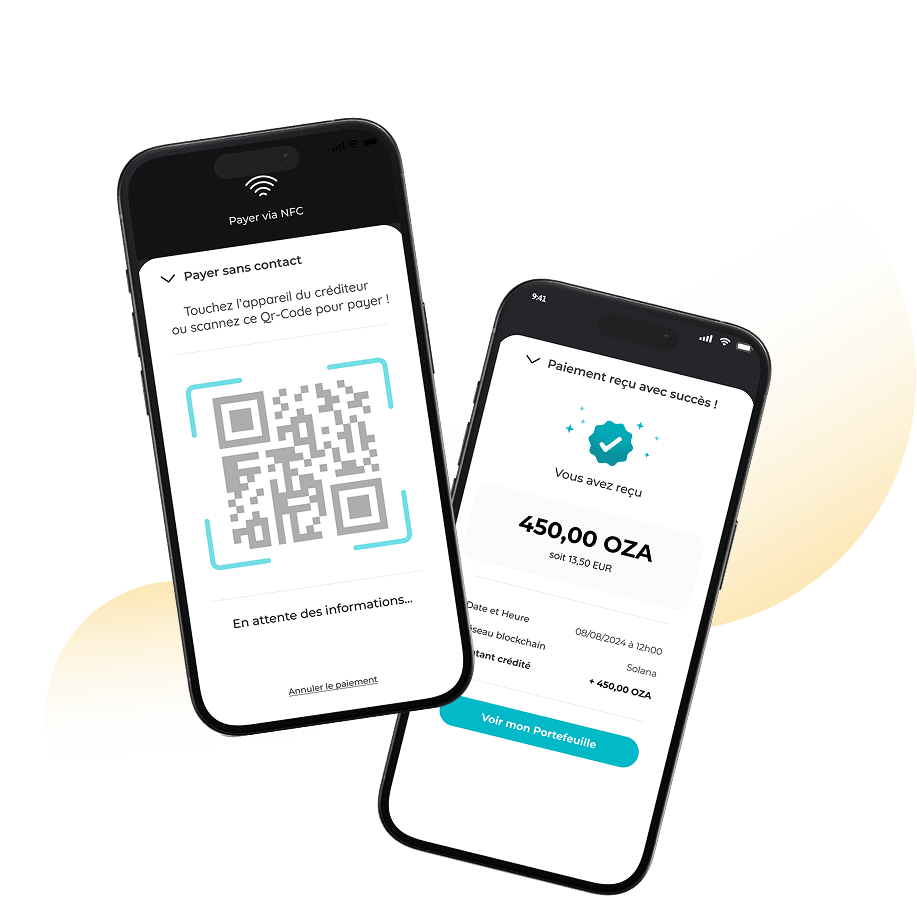QR code payment on two phones